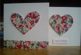 Greeting Card for Anniversary Handmade Handmade Fabric Heart Cards with Images Fabric Cards