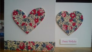 Greeting Card for Anniversary Handmade Handmade Fabric Heart Cards with Images Fabric Cards
