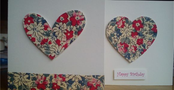 Greeting Card for Anniversary Handmade Handmade Fabric Heart Cards with Images Fabric Cards