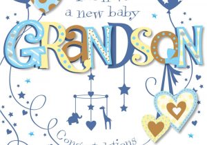 Greeting Card for New Born Baby New Baby Grandson Congratulations Greeting Card Cards