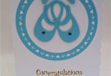 Greeting Card for New Born Baby Newborn Baby Boy Card Design Includes Blue Baby Shoes Blue