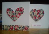 Greeting Card Handmade for Birthday Handmade Fabric Heart Cards with Images Fabric Cards