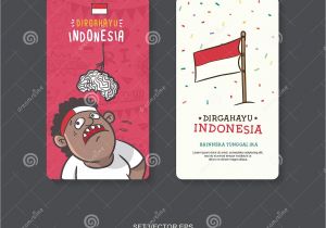 Greeting Card Independence Day Indonesia Indonesia Independence Day Stock Vector Illustration Of