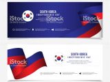 Greeting Card Independence Day Indonesia south Korea Independence Day Vector Template Design for