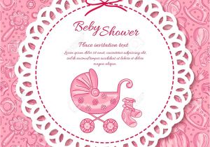 Greeting Card New Baby Born Baby Shower Greeting Card for Baby Girl Seamless Pattern Baby