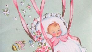 Greeting Card New Baby Born Vintage Baby Congratulations Greeting Card Parachute Little
