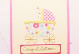 Greeting Card New Born Baby Girl New Baby Congratulations Card Handmade Baby Girl Welcome