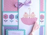 Greeting Card New Born Baby Girl Pin by Sally Robbins On Baby Cards Baby Girl Cards Twin