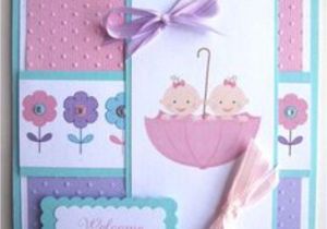Greeting Card New Born Baby Girl Pin by Sally Robbins On Baby Cards Baby Girl Cards Twin