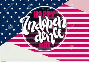 Greeting Card On Independence Day Vector Independence Day Greetings Card with Hand Lettering