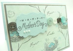 Greeting Card On Mother Day Handmade Mother S Day Card Blue French Mother S Day Card Handmade
