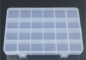 Greeting Card organizer Box with Dividers 24 Grids Clear Plastic Adjustable Jewelry Storage Container