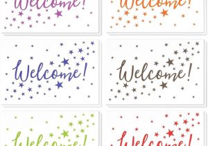 Greeting Card Record Your Own Message 36 assorted Pack Welcome Note Cards Bulk Box Set Blank On the Inside 6 Colorful Star Pattern Designs Includes 36 Greeting Cards and Envelopes