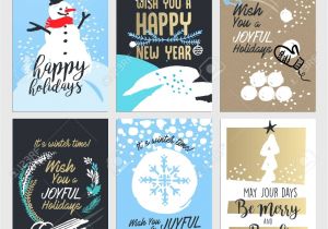 Greeting Card Template Free Download Christmas and New Year Greeting Card Concepts Set Od Flat Design
