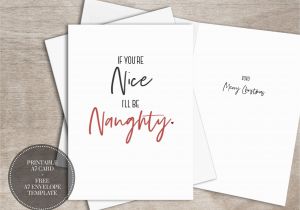 Greeting Card Template Free Download Diy Printable Naughty Christmas Card Instant Download Etsy