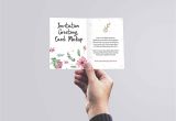 Greeting Card Template Free Download Free Invitation Greeting Card In Hand Mockup Psd