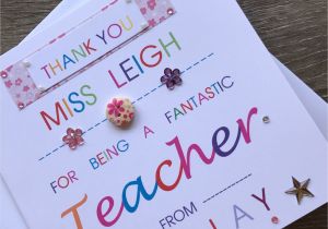 Greeting Card Thank You Messages Thank You Personalised Teacher Card Special Teacher Card