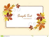 Greeting Card Using Dry Leaves Rectangle Frame with Autumn Leaves Stock Vector