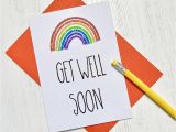 Greeting Get Well soon Card Rainbow Get Well Card