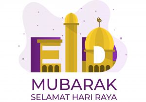 Greeting Hari Raya Aidilfitri Card Flache Eid Mubarak Selamat Hari Raya Vector Illustration