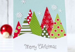 Greeting In A Christmas Card Taylored Expressions Cas Patterned Paper Christmas forest