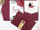 Greeting Message for Wedding Card Wedding Invitations Burgundy Trifold Pocket Bridal Shower Engagement Invitation with Rsvp Card with Ribbon and Tag Couture Wedding Invitations Create