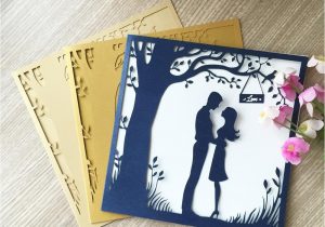Greeting On A Confirmation Card Luxury Blue Lovers Meet Under the Big Tree Wedding