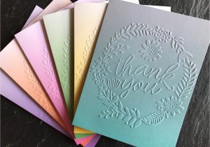 Greeting On Thank You Card assorted Thank You Cards Set Of 6 Embossed Thank You Note