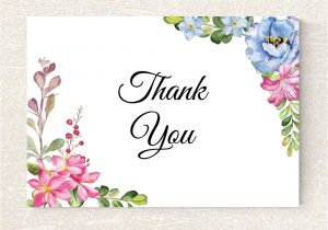 Greeting On Thank You Card Wedding Thank You Card Printable Floral Thank You Card