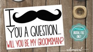 Groomsmen Proposal Template ask Groomsman Proposal Card Quot Mustache Quot Printable File