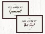 Groomsmen Proposal Template Groomsman Proposal Will You Be My Groomsman Printable Best