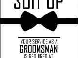Groomsmen Proposal Template Will You Be My Groomsman Printable Invite for Your Boys