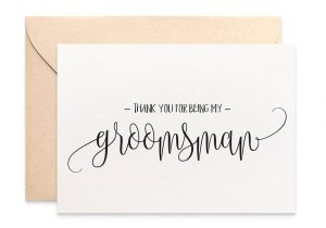 Groomsmen Thank You Card Wording Thank You for Being My Groomsman Card Wedding Card