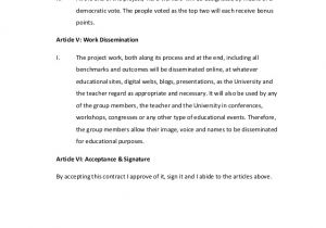 Group Project Contract Template Team Work Contract for A Pbl Approach