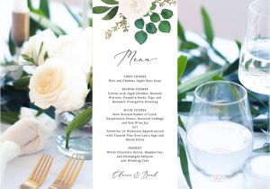 Guest Information Card Wedding Template White Floral Wedding Menu Template Printable Wedding Dinner