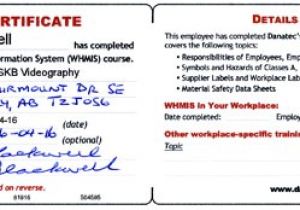 H2s Certification Card Template Skb Videography Calgary Alberta Canada Affordable
