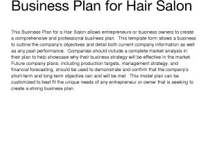 Hair Salon Business Plan Template Doc Beauty Salon Business Plan Baskan Idai Co