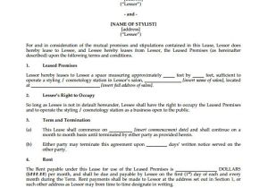 Hair Stylist Contract Template Sample Booth Rental Agreement 14 Documents In Pdf Word