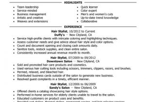 Hair Stylist Resume Templates Hair Stylist Resume Examples Created by Pros