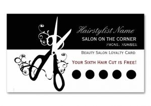 Hairdresser Business Card Templates Free Hair Stylist Salon Modern Punch Loyalty Business Card