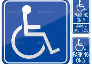 Handicap Parking Sign Template Stock Vector Graphicriver Disabled Parking Sign 5383171