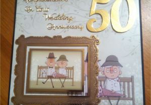 Handmade 50th Wedding Anniversary Card Ideas 50th Wedding Anniversary Card Commissioned Card Made by Sue
