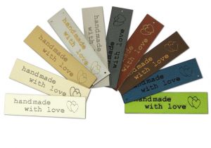 Handmade Card Designs for Love Kunstleder Etiketten Handmade with Love