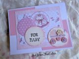 Handmade Card for A Baby Girl Pink Baby Card Handmade Pink and White Card Blank Baby