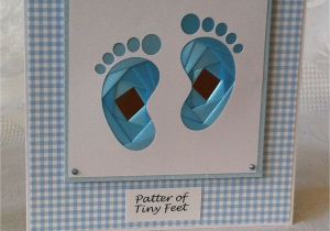 Handmade Card for A Baby Handmade Iris Folding Card Blue Baby Feet Iris Folding