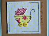 Handmade Card for A Baby Handmade Sewn New Baby Card Made with Pretty Fabrics and