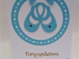 Handmade Card for A Baby Newborn Baby Boy Card Design Includes Blue Baby Shoes Blue