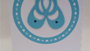 Handmade Card for A Newborn Baby Boy Newborn Baby Boy Card Design Includes Blue Baby Shoes Blue