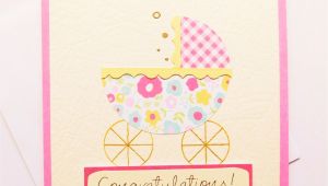 Handmade Card for New Born Baby New Baby Congratulations Card Handmade Baby Girl Welcome