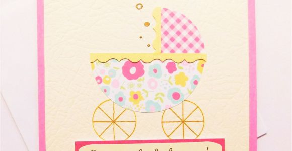 Handmade Card for New Born Baby New Baby Congratulations Card Handmade Baby Girl Welcome